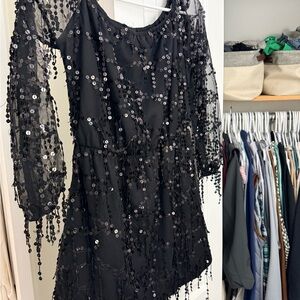 PrettyLittleThing Black Sequin dress